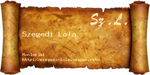 Szegedi Lola névjegykártya